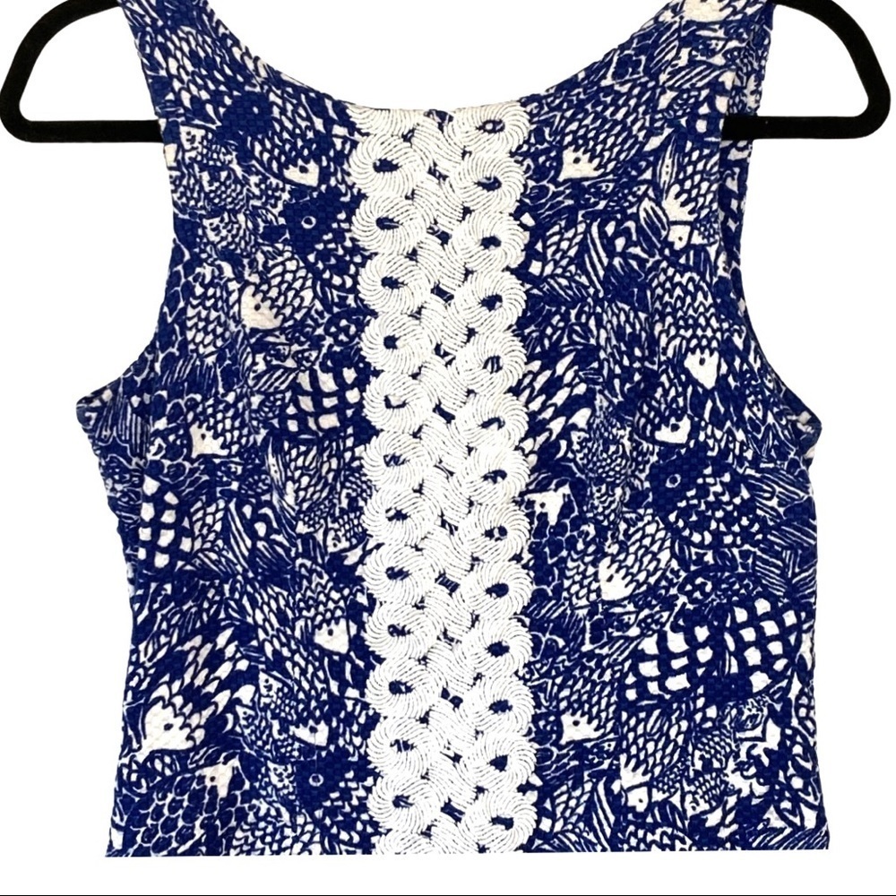 Lilly Pulitzer For Target Blue/White Patterned Dress w/Trim - Picture 4 of 14
